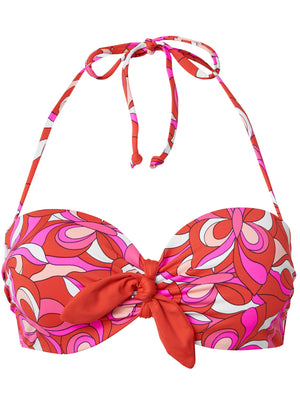 Underwire Bandeau Top - Monarch Reds - thumbnail-3