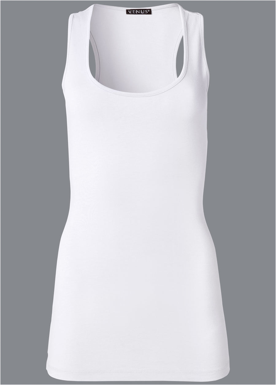 Long And Lean Tank - White