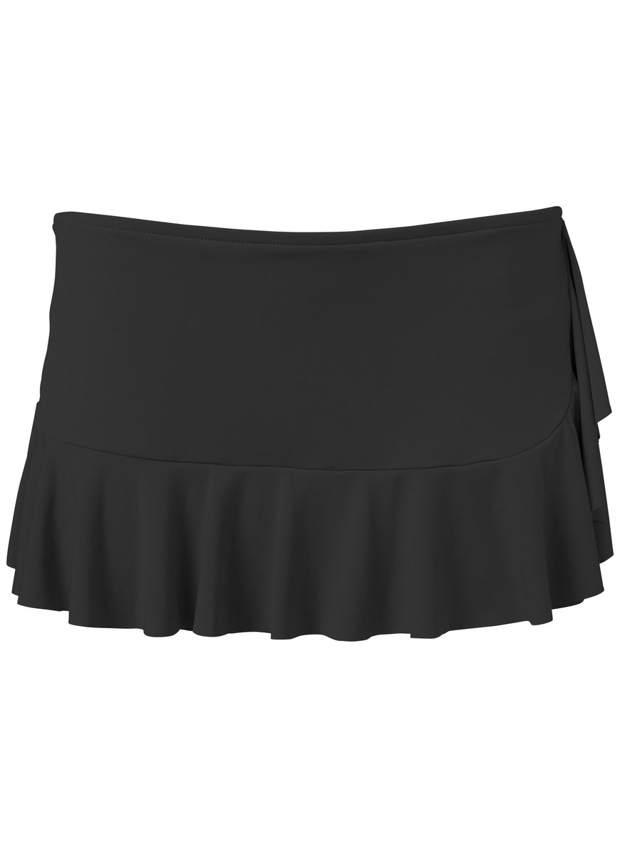 Ruffle Swim Skirt - Black Beauty