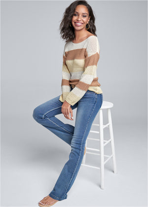 Striped Sweater - White Multi - thumbnail-2