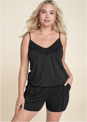 Casual Romper - Black - thumbnail-8