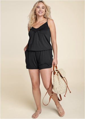 Casual Romper - Black - thumbnail-9