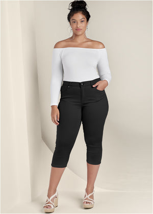 Cindy Capri Jeans - Black - thumbnail-1