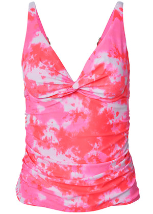 Underwire Twist Tankini - Coral Blast - thumbnail-3