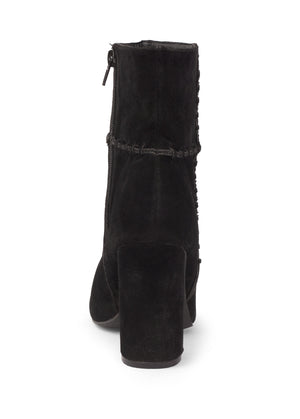 Whipstitch Peep Toe Booties - Black - thumbnail-4