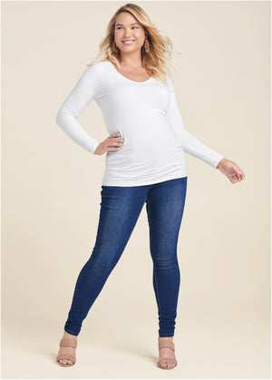 Long sleeve long and lean tee - White - thumbnail-14