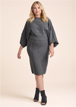 Two-piece sweater dress - Dark Grey - thumbnail-12