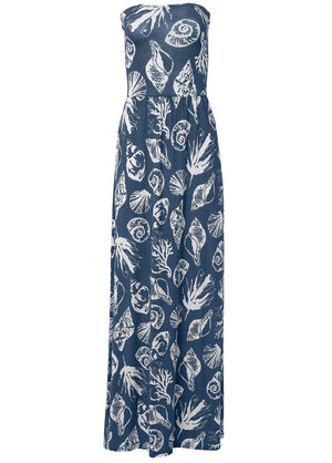 Convertible Maxi Dress - Navy Multi - thumbnail-4