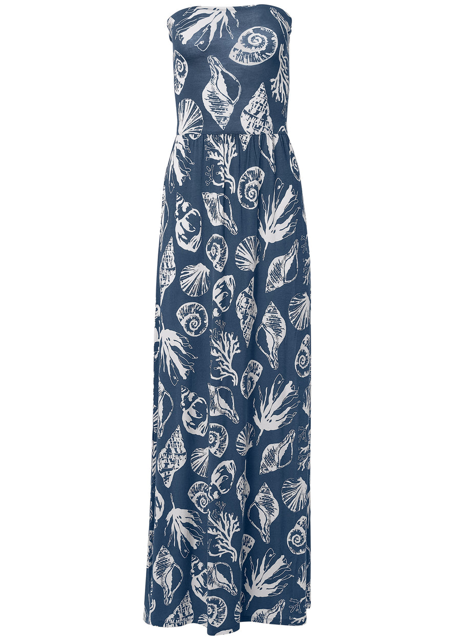 Convertible Maxi Dress - Navy Multi