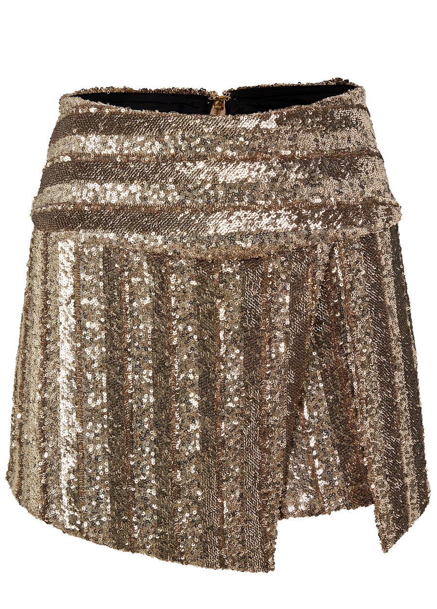 Allover Sequin Skort - Gold