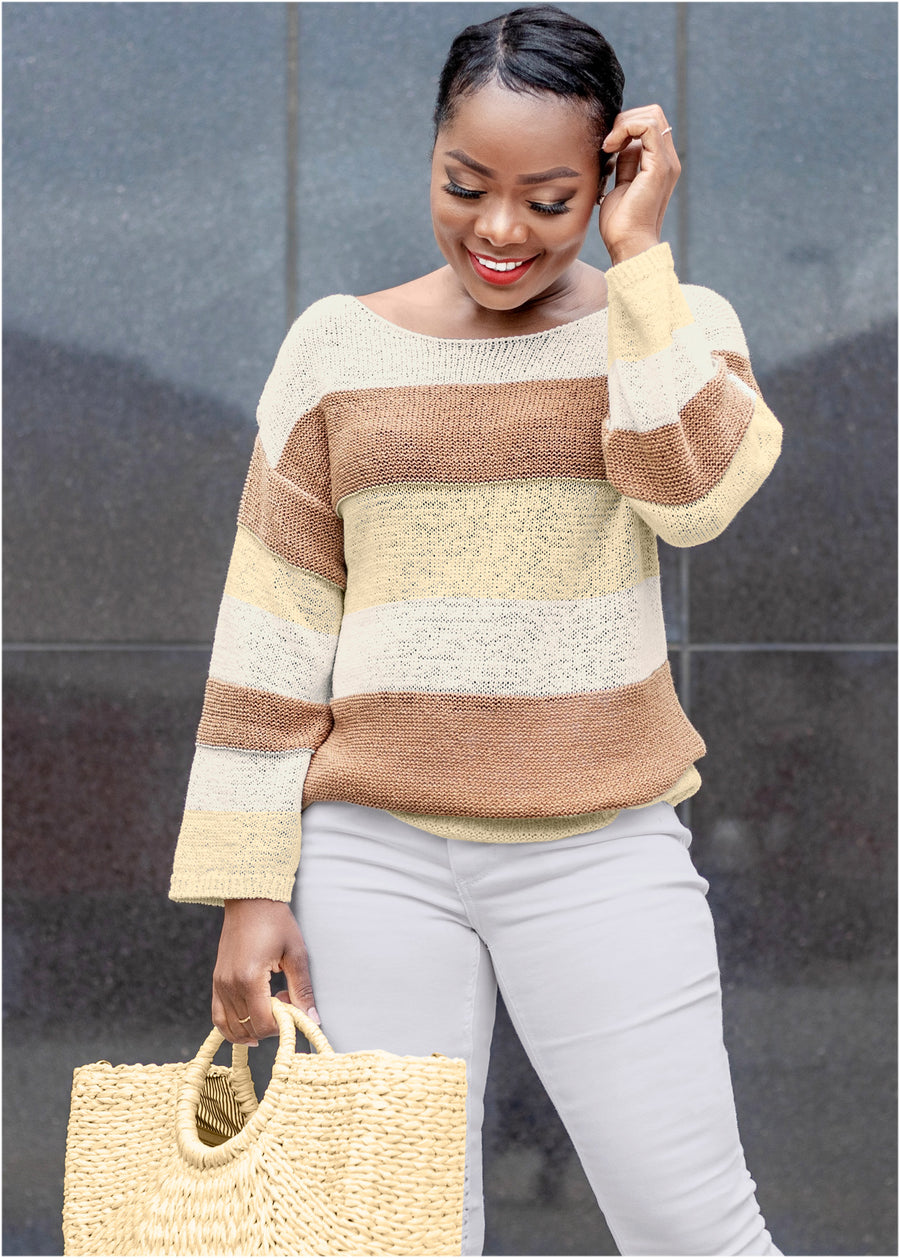 Striped sweater - White Multi