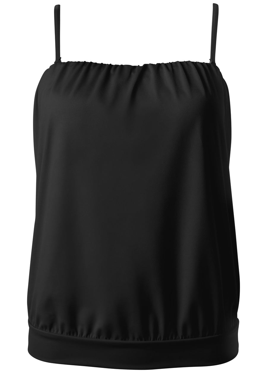 Blouson Bandeau Tankini Top - Black Beauty