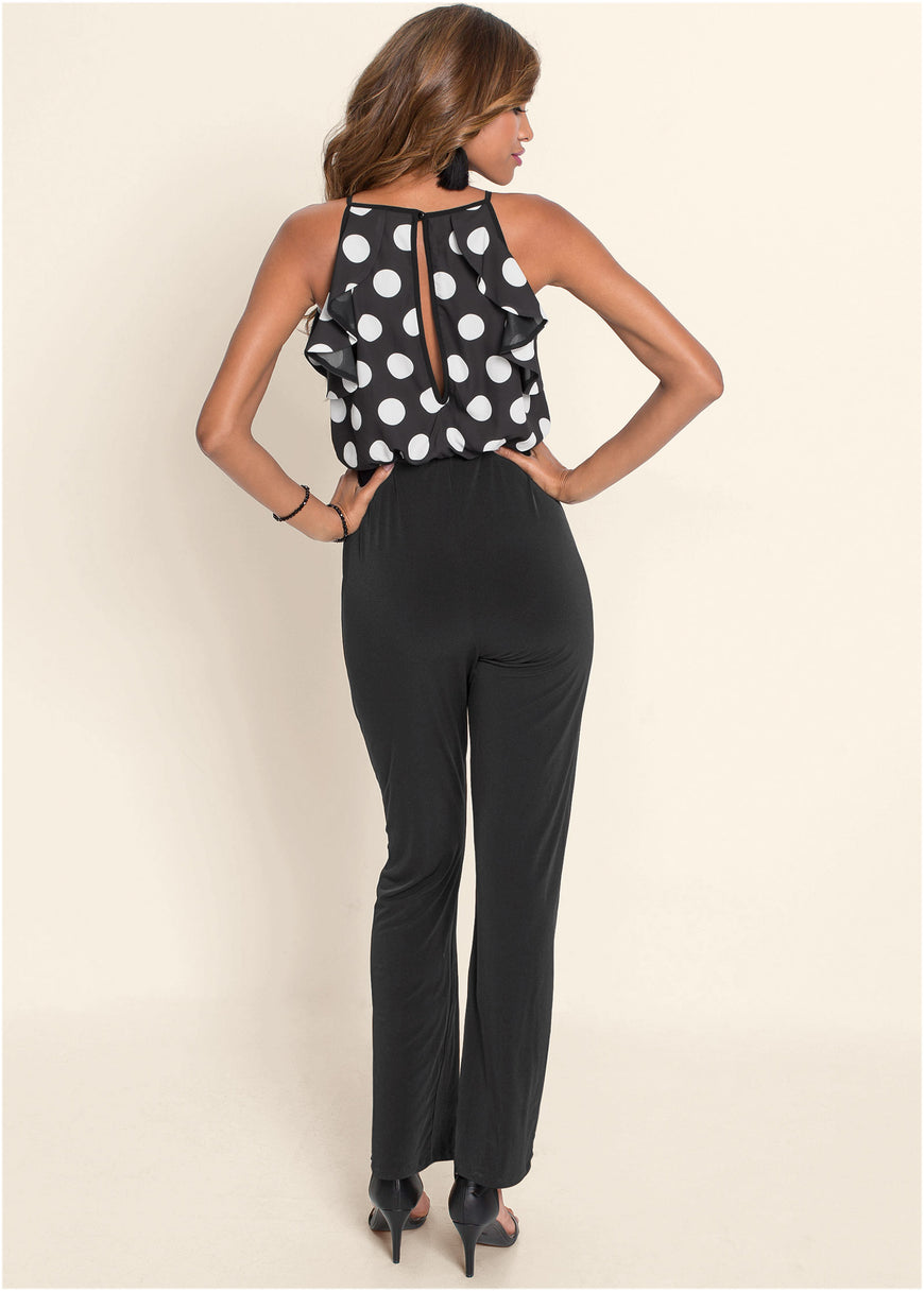 Polka-dot jumpsuit - Black & White