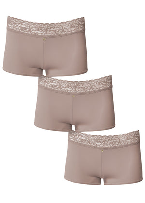 Pearl By VENUS® Lace Trim Boyshort 3 Pack - Sonoran Sand - thumbnail-2