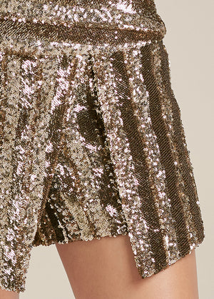 Allover Sequin Skort - Gold - thumbnail-4