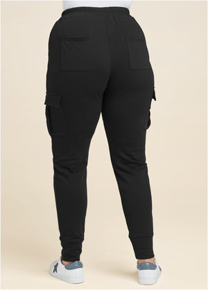 Cargo Lounge Joggers - Black - thumbnail-9