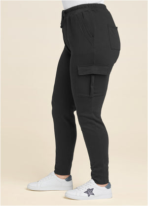 Cargo Lounge Joggers - Black - thumbnail-10