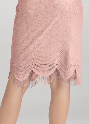 Off-The-Shoulder Lace Dress - Peach - thumbnail-5