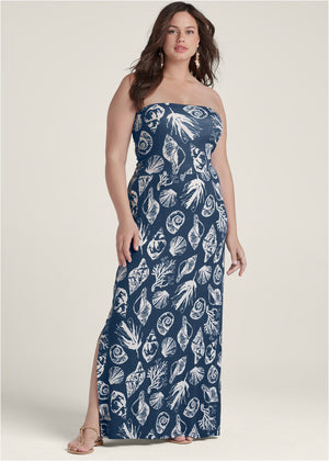 Robe longue convertible - Navy Multi - thumbnail-8