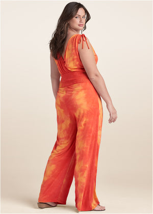 Desert Sunset Tie Dye Jumpsuit - Orange Multi - thumbnail-7