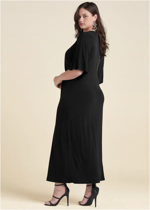 Twist front maxi dress - Black - thumbnail-8