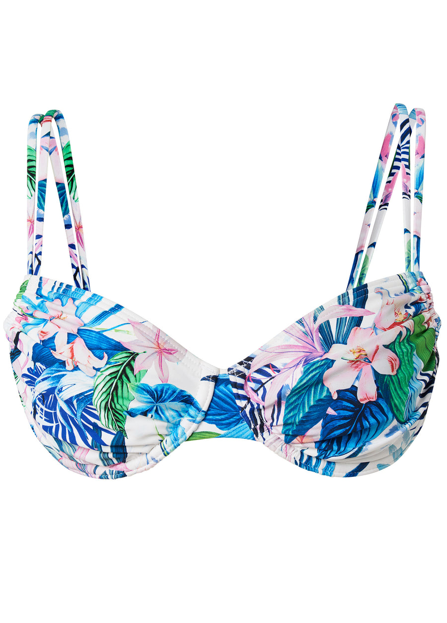 Double Strap Underwire Top - Morning Tropics