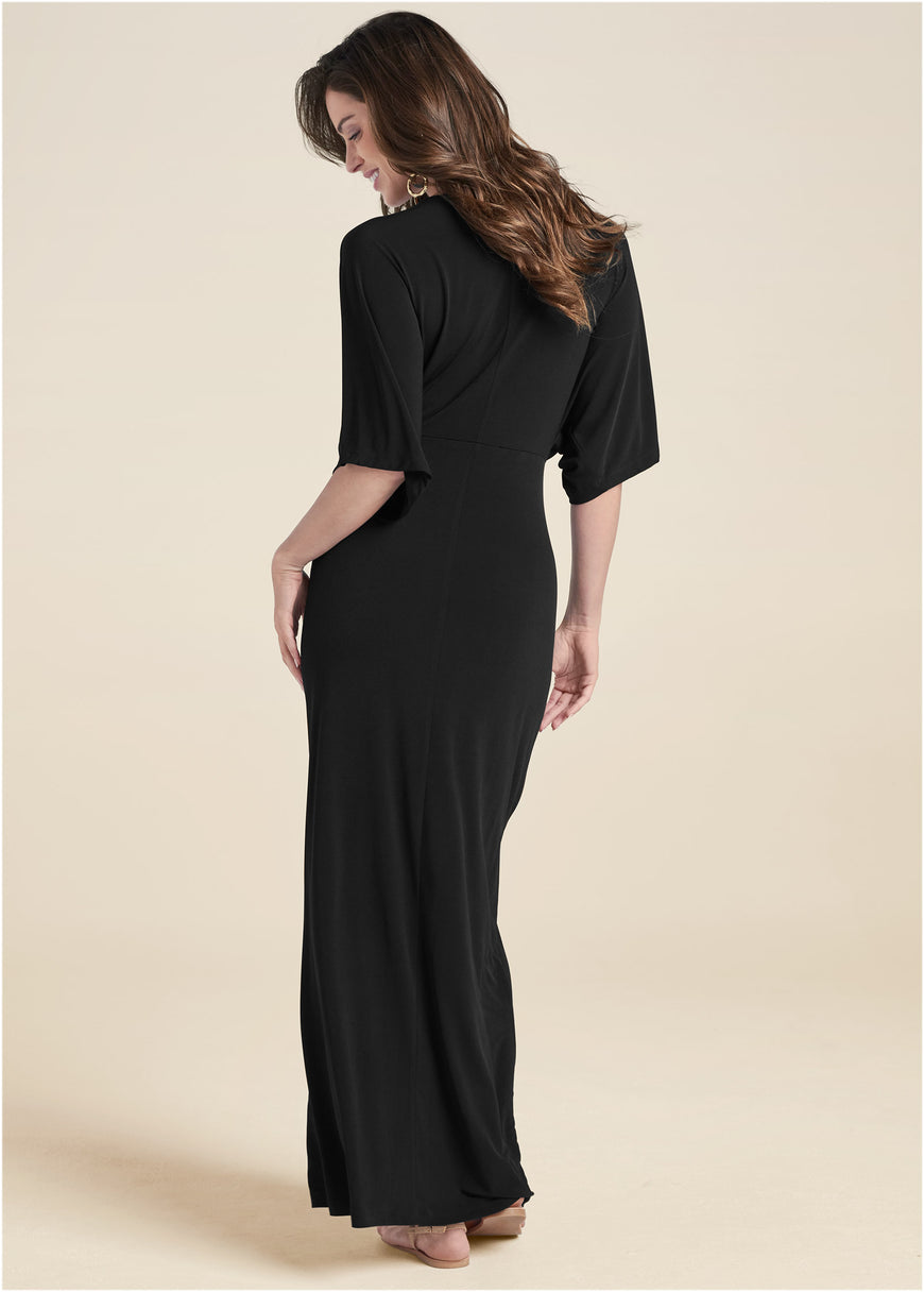 Twist front maxi dress - Black