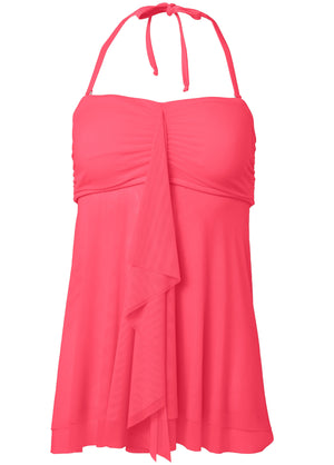 Flowing Bandeau Tankini - Sunset Pink - thumbnail-3