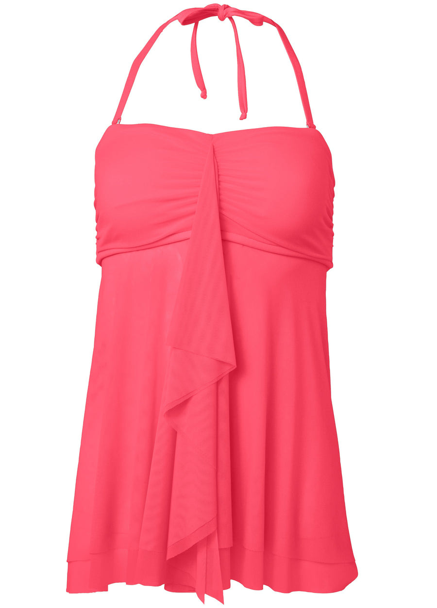 Haut tankini bandeau fluide - Sunset Pink