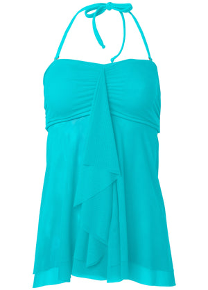 Flowing Bandeau Tankini - Aqua Reef - thumbnail-3