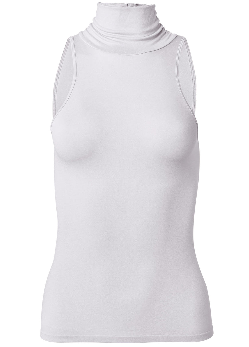 Mock-Neck Seamless Top - White