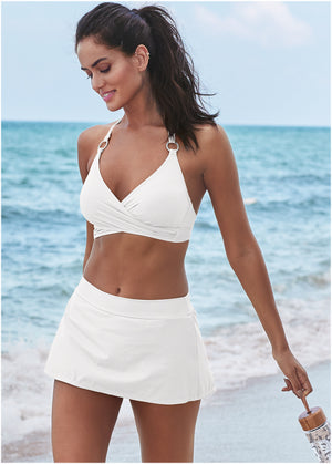 Aruba Swim Skirt - Pearl White - thumbnail-1