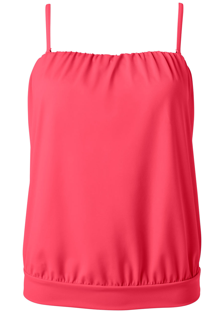 Blouson Bandeau Tankini Top - Sunset Pink