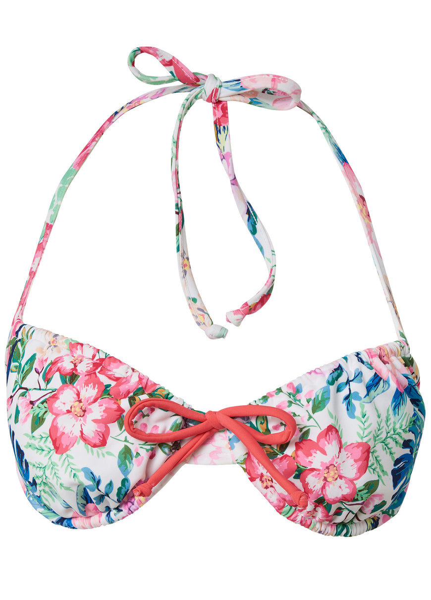 French Bra Swim Top - Soft Florals