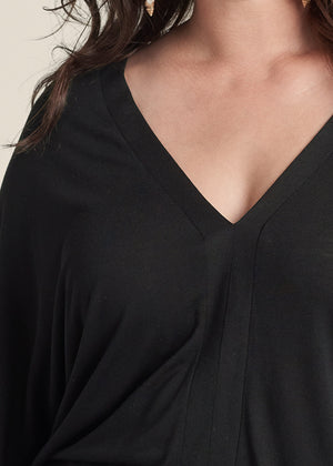 Banded Hem Top - Black - thumbnail-9