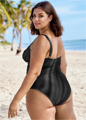 Ruched One-Piece - Black Beauty - thumbnail-6