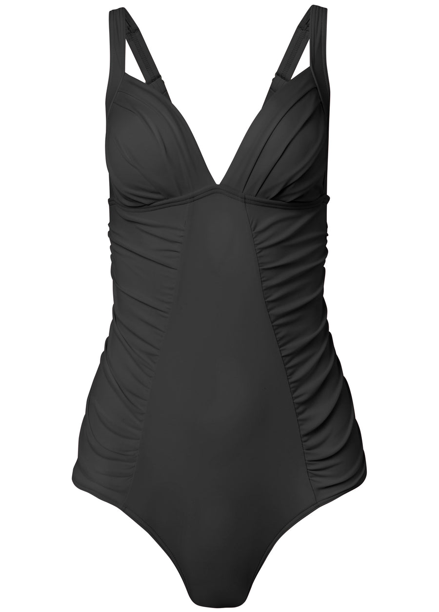 Ruched One-Piece - Black Beauty