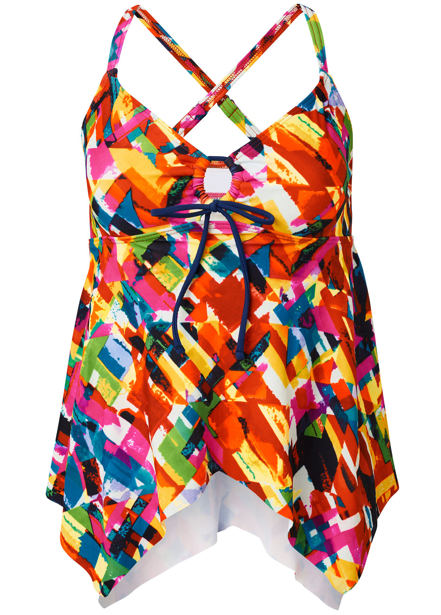 Sharkbite Hem Tankini Top - Island Bound