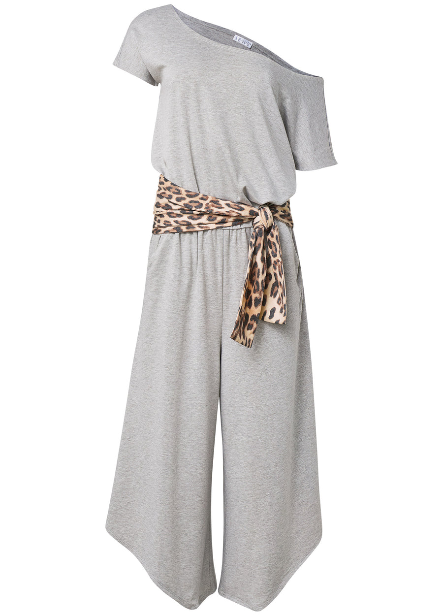 Sand Dune Cheetah Jumpsuit - Grey Multi