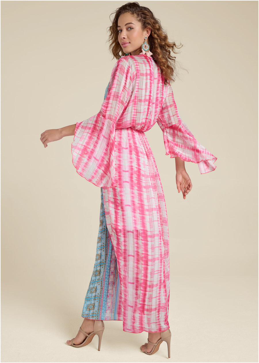 Printed Maxi Dress - Pink Multi