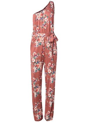 One-Shoulder Jumpsuit - Pink Multi - thumbnail-5