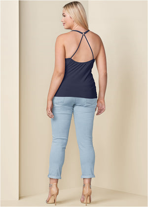 Strappy Detail Top - Navy - thumbnail-13