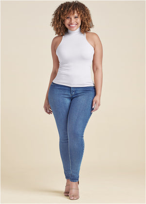 Mock-Neck Seamless Top - White - thumbnail-12