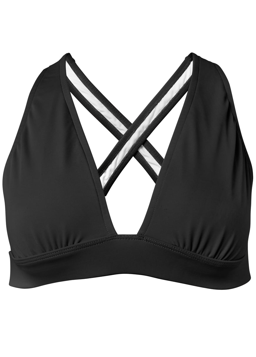 Sleek Cross Back Top - Black Beauty