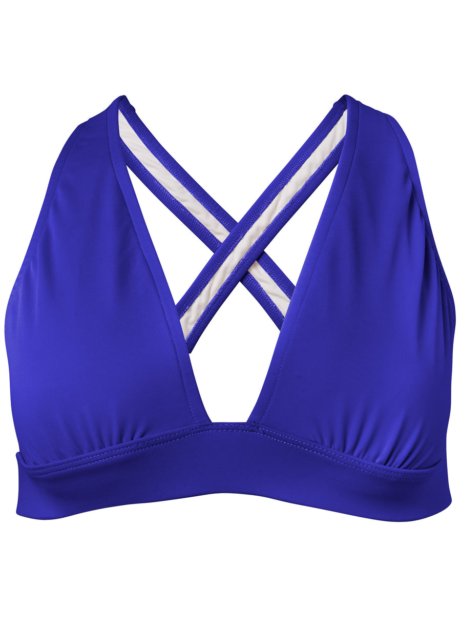 Sleek Cross Back Top - Cobalt Blue