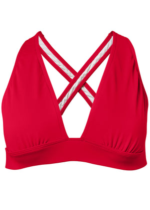 Sleek Cross Back Top - Red Hot - thumbnail-3