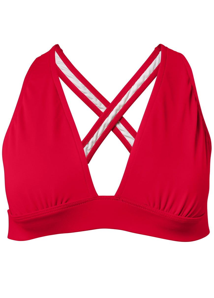 Sleek Cross Back Top - Red Hot