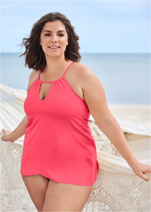 The Georgia Tankini Top - Sunset Pink - thumbnail-4