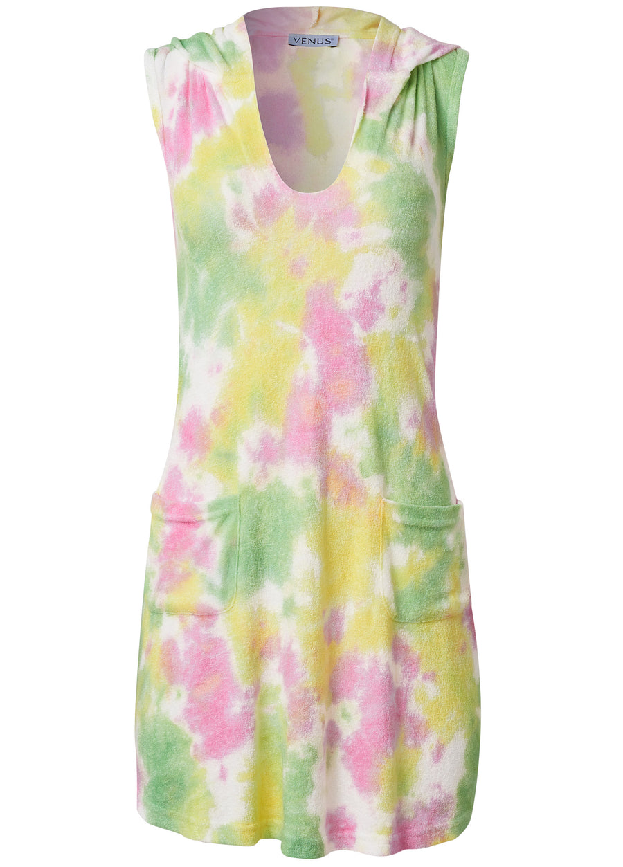 Sleeveless Hoodie Dress - Tie Dye Oh My