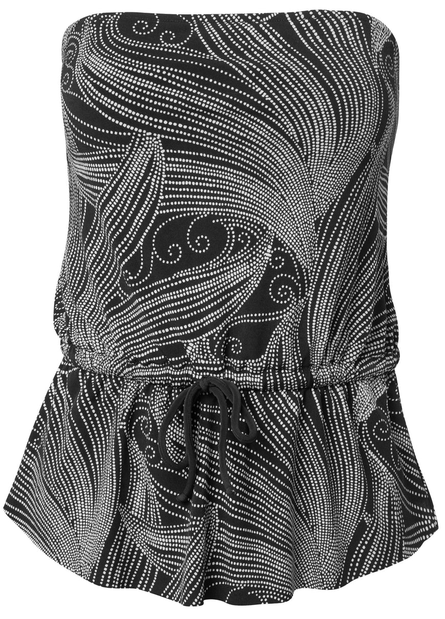 Bandeau Tie Blouson Tankini Top - Glamour Girl